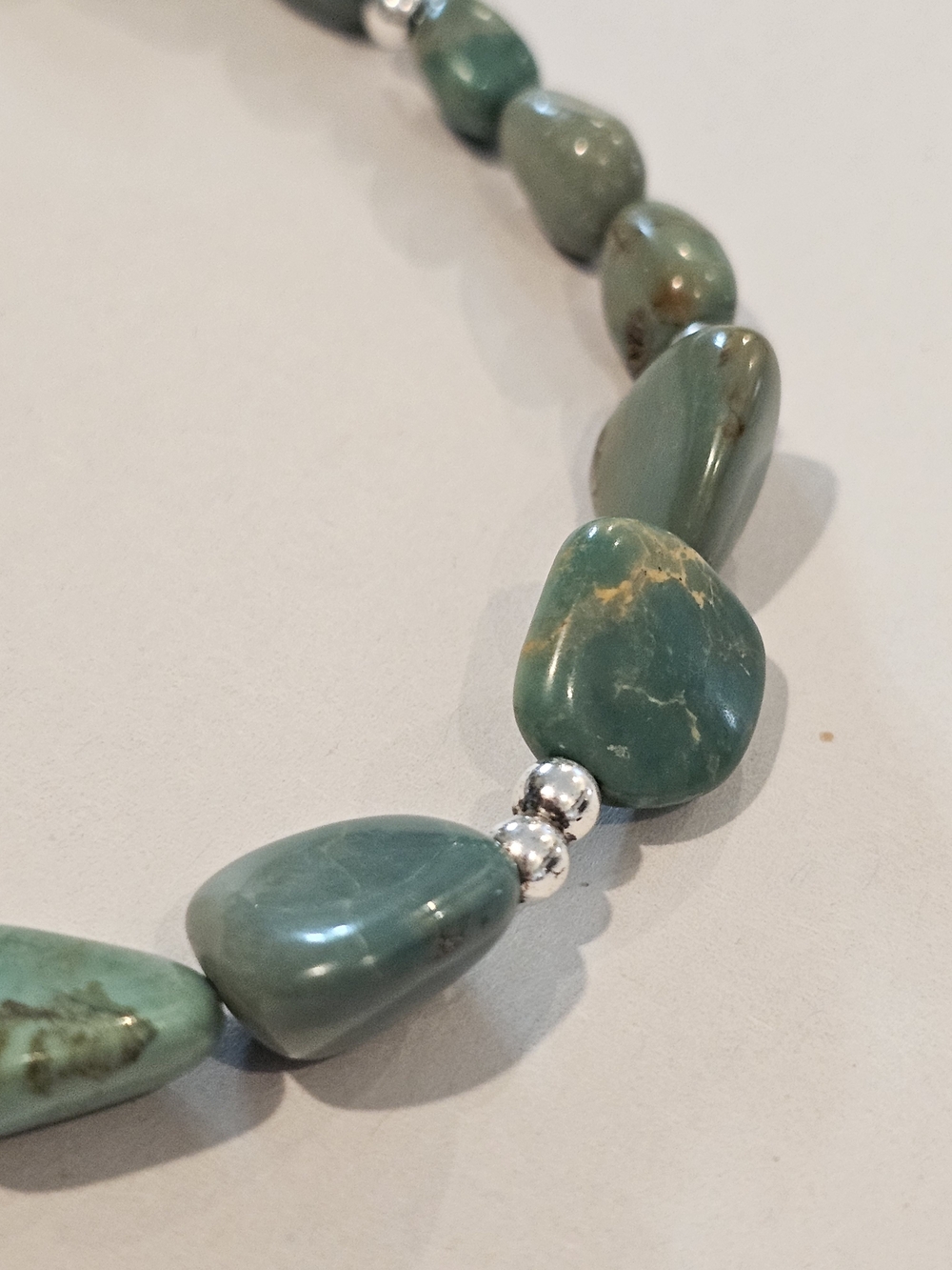 Vintage Southwestern Green Turquoise Nugget Beaded Necklace